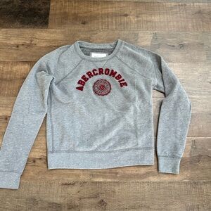 Abercrombie Gray shrunken Sweatshirt with Red Logo